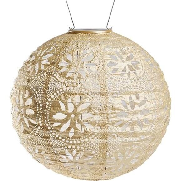 Home Garden 31598 Soji Stella Boho Globe 12-in. Tyvek Solar Lantern - Picture 8 of 8